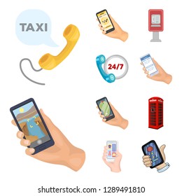 Vector design of phone and screen symbol. Set of phone and cellphone vector icon for stock.
