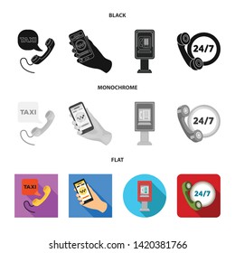 Vector design of phone and screen symbol. Set of phone and cellphone vector icon for stock.