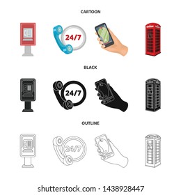 Vector design of phone and screen symbol. Collection of phone and cellphone vector icon for stock.