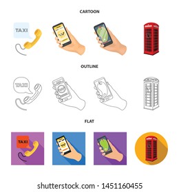 Vector design of phone and screen symbol. Collection of phone and cellphone stock vector illustration.