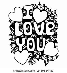 Diseño vectorial para la frase “I love you”.  