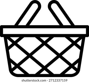 Estilo de ícone de cesta de piquenique de design de vetor