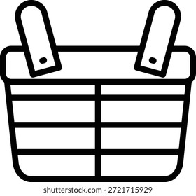 Estilo de ícone de cesta de piquenique de design de vetor