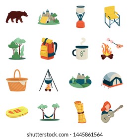 Vector design of picnic and nature icon. Collection of picnic and travel stock symbol for web.