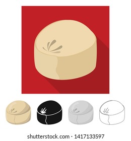 Vector design of pie and breakfast  icon. Set of pie and tasty  stock vector illustration.
