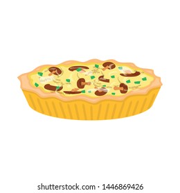 Vector design of pie and mushroom symbol. Collection of pie and baked vector icon for stock.
