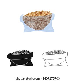Vector design of piece and granulated icon. Collection of piece and jaggery vector icon for stock.