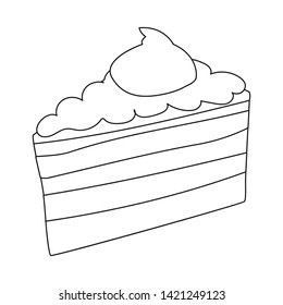 Vector design of piece  and pie  icon. Collection of piece  and dessert  stock symbol for web.