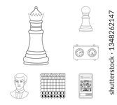 Vector design of piece and strategy symbol. Collection of piece and play stock vector illustration.