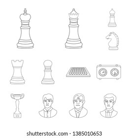 Vector design of piece and strategy symbol. Collection of piece and play vector icon for stock.