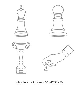 Vector design of piece and strategy symbol. Collection of piece and play vector icon for stock.