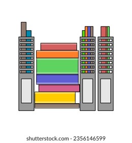 vector design of pile of books and important files