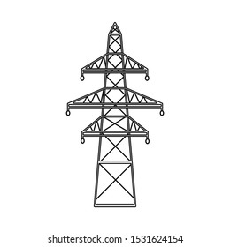 Vector design of pillar and electric symbol. Graphic of pillar and station vector icon for stock.