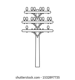 Vector design of pillar and wooden icon. Web element of pillar and electrical vector icon for stock.