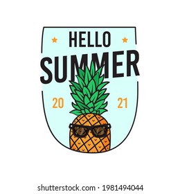 Vector design of pineapple in sunglasses