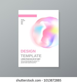 Vector design pink blue yellow liquid graphic cover poster template white background