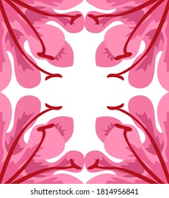 Vector Design of a Pink Flower Ornament Box Frame with a Nature Theme