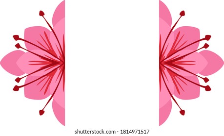 Diseño vectorial de un ornamento de flores rosadas con un tema de la naturaleza