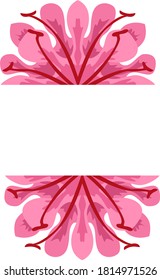 Vektordesign eines rosafarbenen Blumenziers mit einem Naturthema