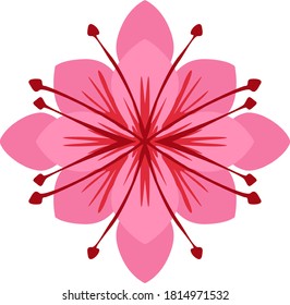 Vector Design of a Pink Flower Ornament with a Nature Theme
