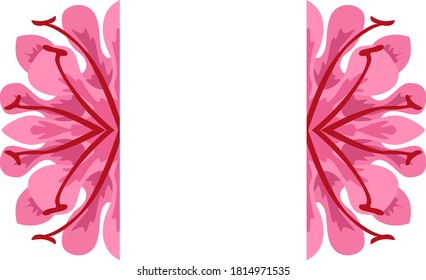 Diseño vectorial de un ornamento de flores rosadas con un tema de la naturaleza