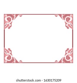 Vector Design of a Pink Leaf Ornament Frame with a Nature Theme