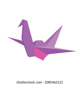 VECTOR DESIGN OF PINK ORIGAMI BIRD SHAPED OUT OF PAPER