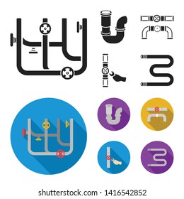Vector design of pipe and plumbing symbol. Collection of pipe and metal vector icon for stock.
