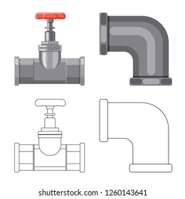 Vector design of pipe and tube . Collection of pipe and pipeline vector icon for stock.