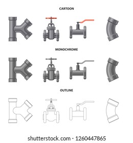 Vector design of pipe and tube . Collection of pipe and pipeline stock vector illustration.