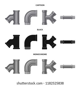 Vector design of pipe and tube icon. Collection of pipe and pipeline vector icon for stock.