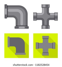 Vector design of pipe and tube icon. Collection of pipe and pipeline stock vector illustration.