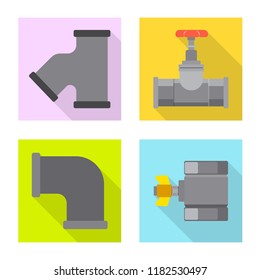 Vector design of pipe and tube icon. Set of pipe and pipeline stock symbol for web.