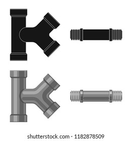 Vector design of pipe and tube icon. Set of pipe and pipeline stock vector illustration.