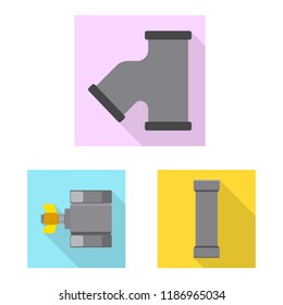 Vector design of pipe and tube icon. Collection of pipe and pipeline stock vector illustration.