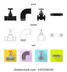 Vector design of pipe and tube icon. Collection of pipe and pipeline stock vector illustration.