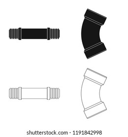 Vector design of pipe and tube icon. Collection of pipe and pipeline vector icon for stock.