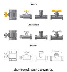 Vector design of pipe and tube icon. Collection of pipe and pipeline stock vector illustration.