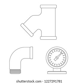 Vector design of pipe and tube icon. Collection of pipe and pipeline stock symbol for web.