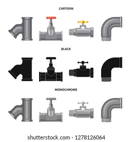 Vector design of pipe and tube icon. Set of pipe and pipeline vector icon for stock.