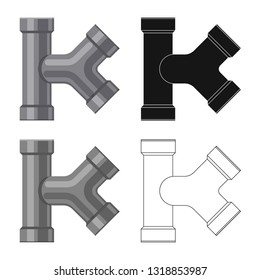 Vector design of pipe and tube icon. Collection of pipe and pipeline stock symbol for web.