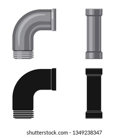 Vector design of pipe and tube icon. Collection of pipe and pipeline vector icon for stock.