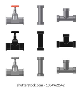 Vector design of pipe and tube icon. Collection of pipe and pipeline stock symbol for web.