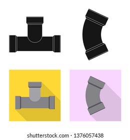 Vector design of pipe and tube icon. Collection of pipe and pipeline stock symbol for web.