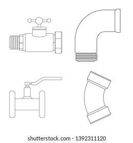 Vector design of pipe and tube icon. Collection of pipe and pipeline stock vector illustration.