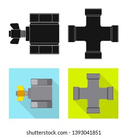 Vector design of pipe and tube icon. Collection of pipe and pipeline stock vector illustration.
