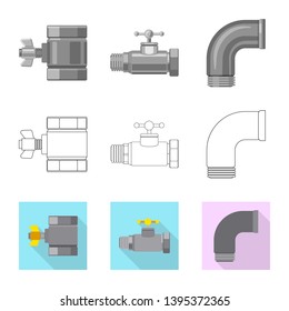 Vector design of pipe and tube icon. Set of pipe and pipeline vector icon for stock.