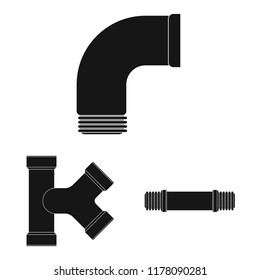 Vector design of pipe and tube logo. Collection of pipe and pipeline stock symbol for web.