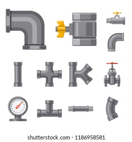 Vector design of pipe and tube logo. Collection of pipe and pipeline stock symbol for web.