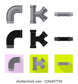 Vector design of pipe and tube logo. Collection of pipe and pipeline stock vector illustration.
